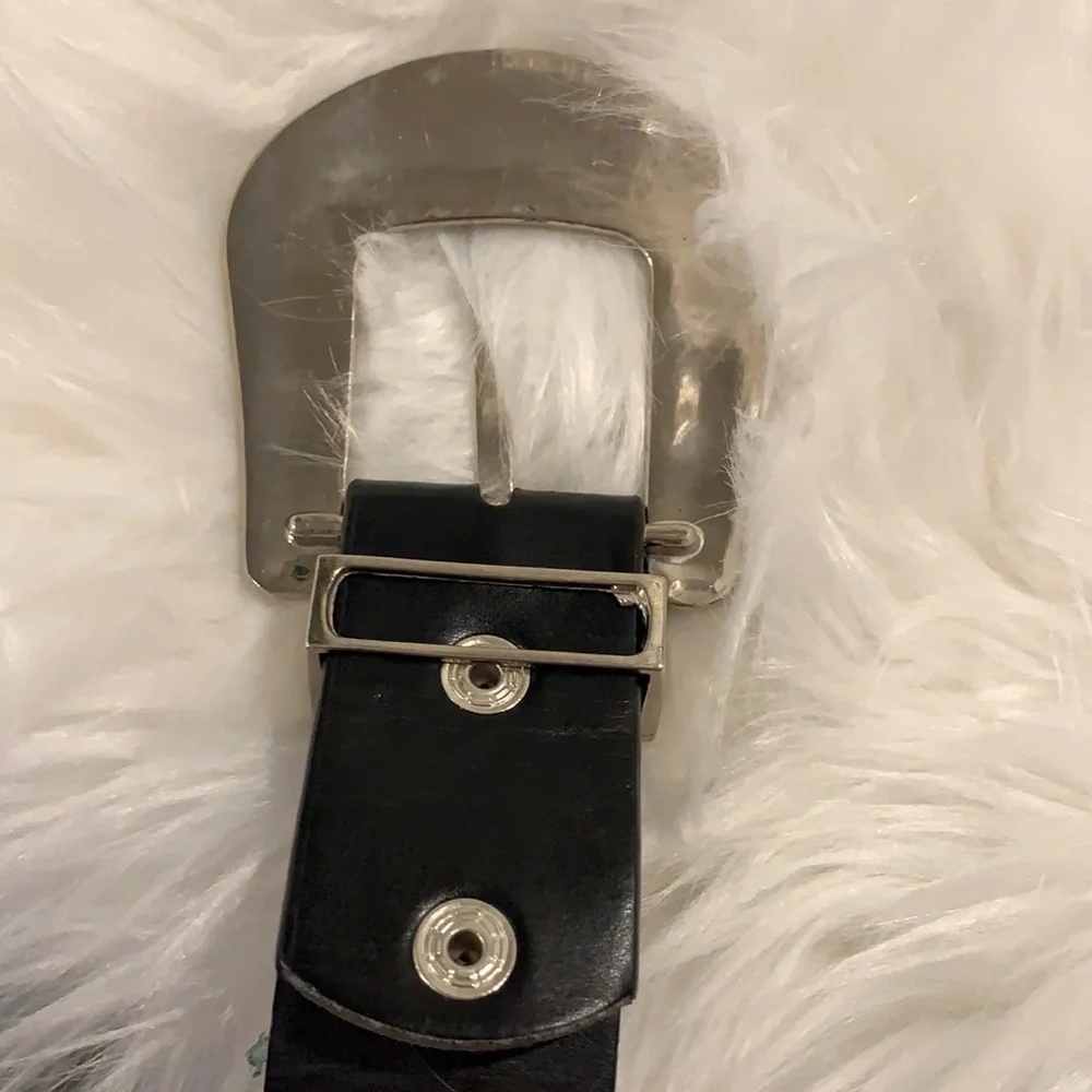 Stunning Black Leather Studded Rhinestone Belt.​​​​​​​​​​​​​​​​​​​​​​